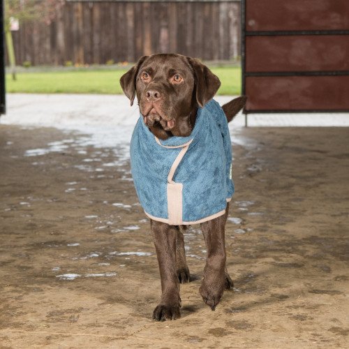 Ruff and Tumble Classic Dog Drying Coat | Sandringham Blue